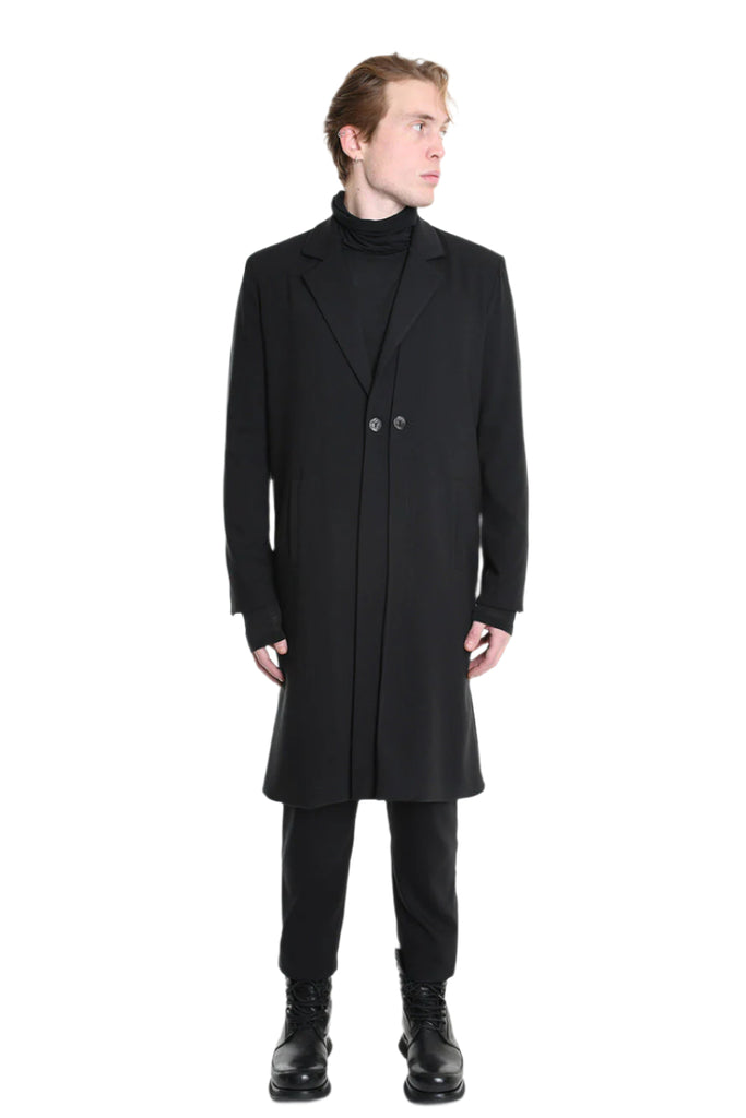 3R M1139 BLAZER Regular Long Fit in Fluid Fabric, Black. TEPHRA