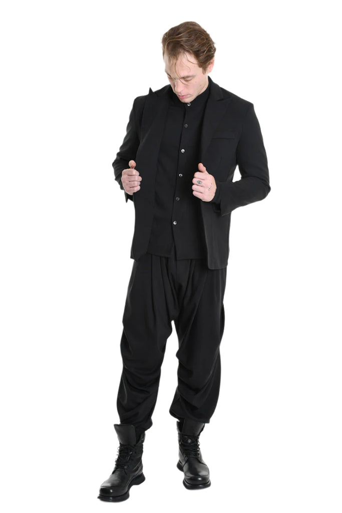 3R M1141 JACKET Regular Fit, Double-Layered in Fluid Fabric, Black. LA HAINE INSIDE US