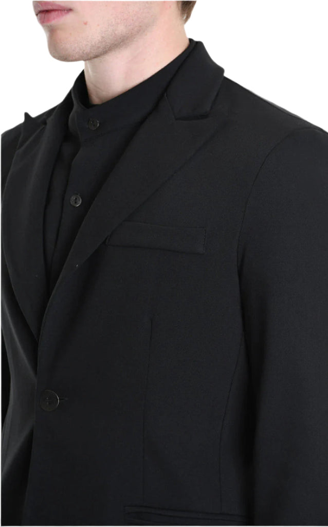 3R M1141 JACKET Regular Fit, Double-Layered in Fluid Fabric, Black. LA HAINE INSIDE US