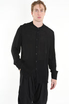 3R M1143 SHIRT Regular Gauze Doubled Viscose Black LA HAINE INSIDE US