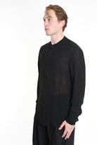 3R M1143 SHIRT Regular Gauze Doubled Viscose Black LA HAINE INSIDE US