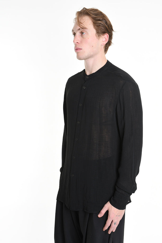 3R M1143 SHIRT Regular Gauze Doubled Viscose Black LA HAINE INSIDE US