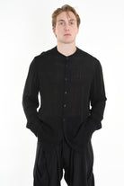 3R M1143 SHIRT Regular Gauze Doubled Viscose Black LA HAINE INSIDE US