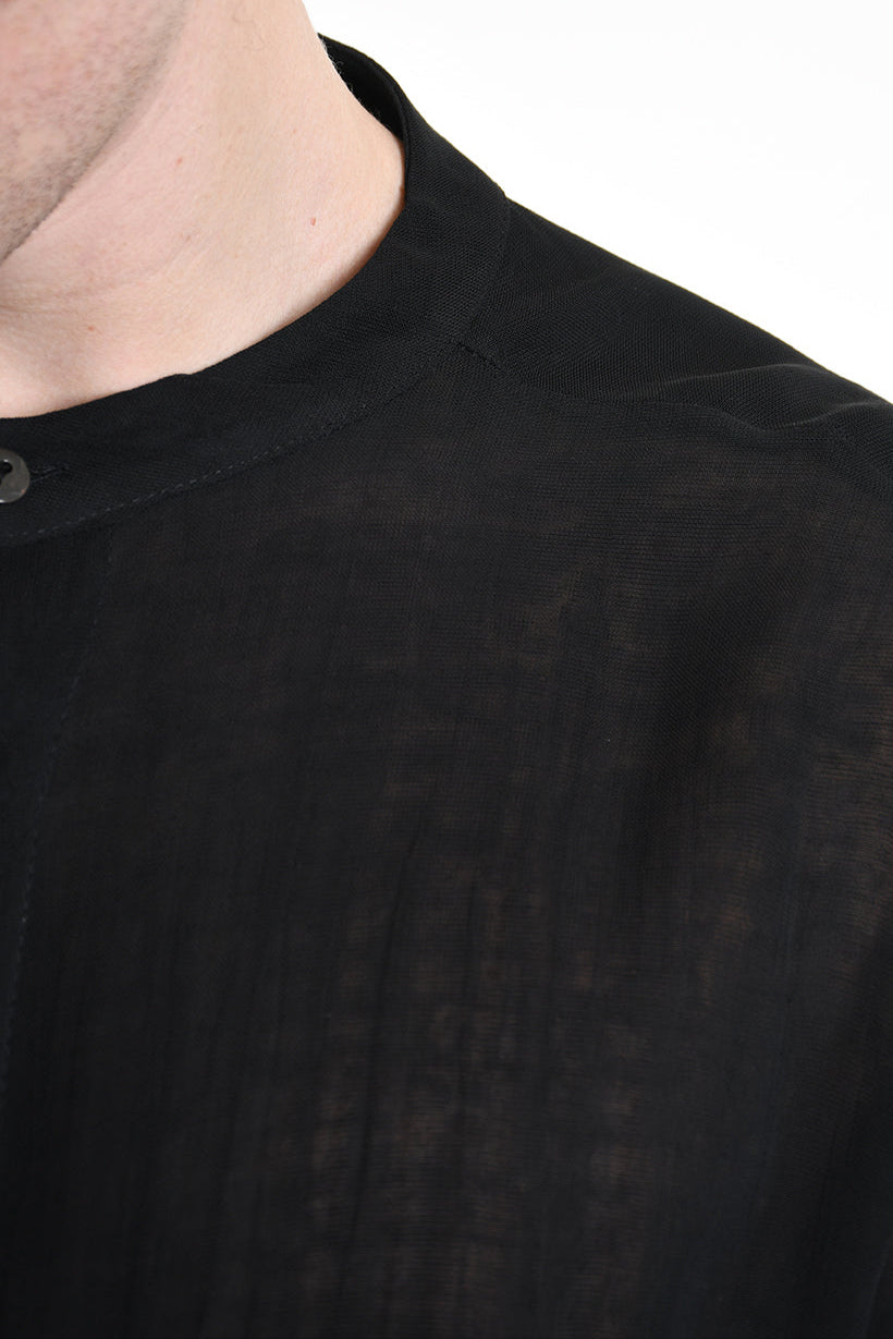 3R M1143 SHIRT Regular Gauze Doubled Viscose Black LA HAINE INSIDE US