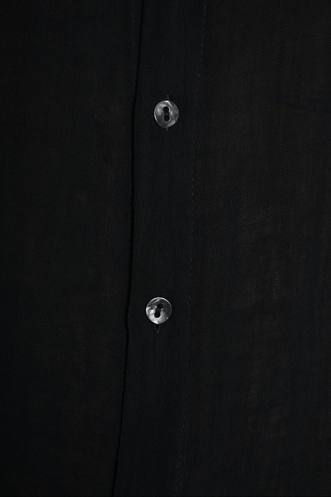 3R M1143 SHIRT Regular Gauze Doubled Viscose Black LA HAINE INSIDE US