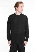 3R M1143 SHIRT Regular Gauze Doubled Viscose Black LA HAINE INSIDE US