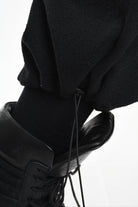 3R M1145 TROUSER Wide Comfort Wool Hemp Fabric Black LA HAINE INSIDE US