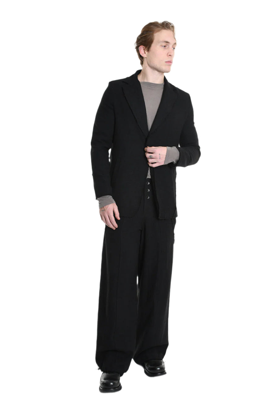 3R M1146 JACKET Regular Fit in Wool-Hemp Blend, Black. LA HAINE INSIDE US