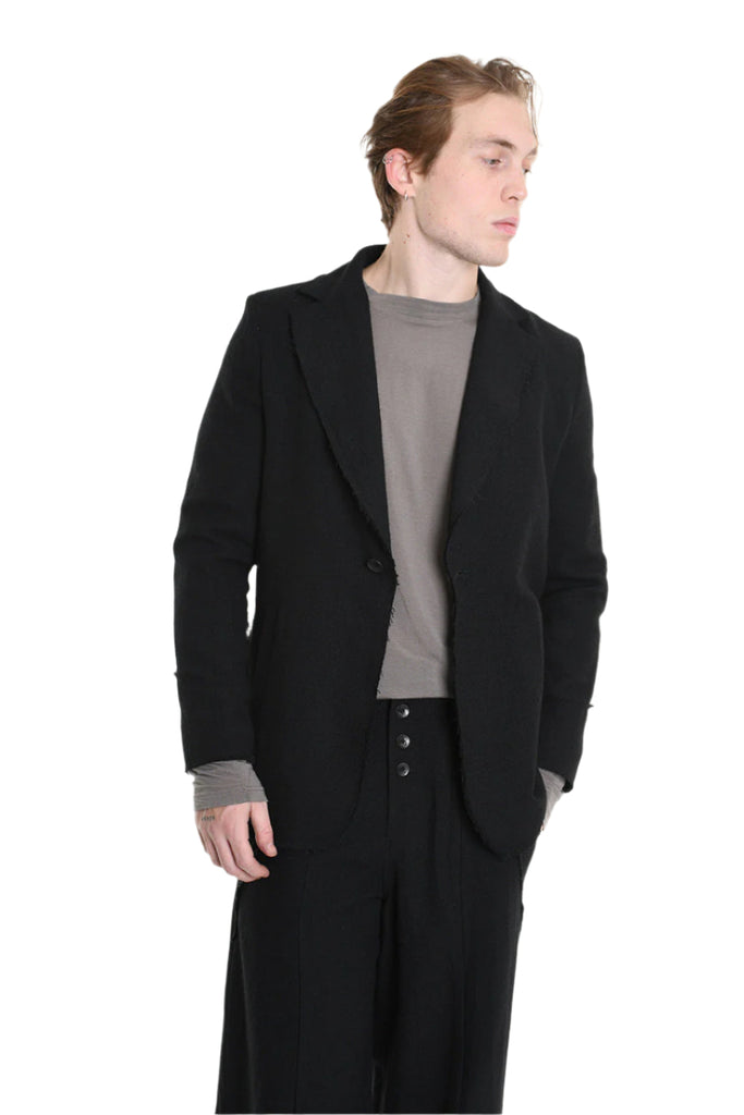 3R M1146 JACKET Regular Fit in Wool-Hemp Blend, Black. LA HAINE INSIDE US