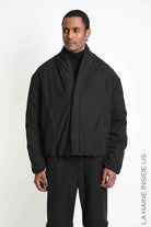 3R M1304 DOWN JACKET Light Crop Comfort Lyocell Black