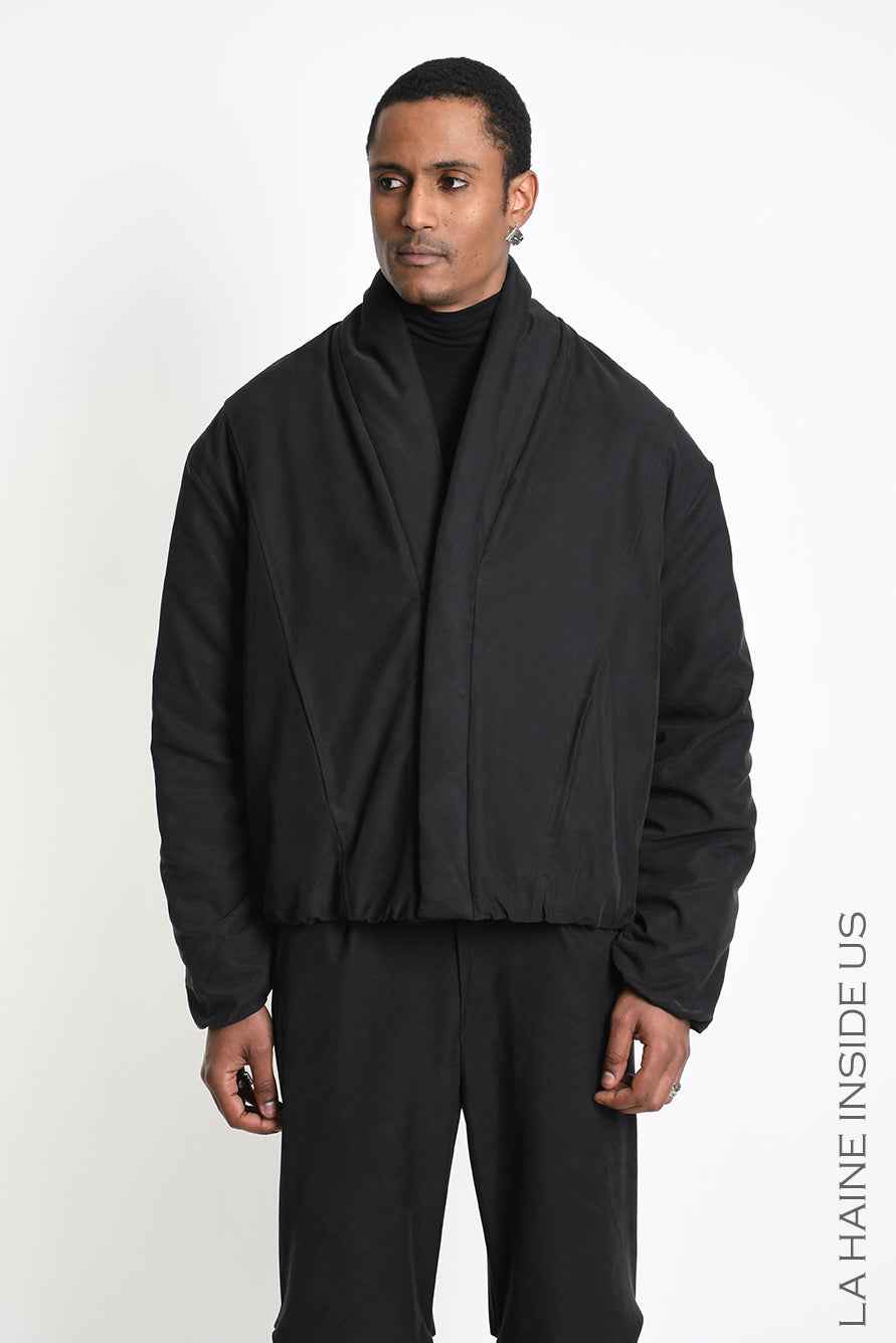 3R M1304 DOWN JACKET Light Crop Comfort Lyocell Black