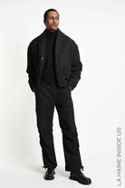 3R M1304 DOWN JACKET Light Crop Comfort Lyocell Black