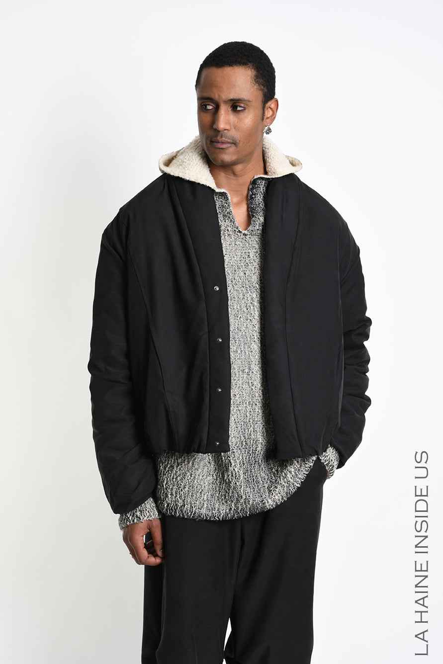 3R M1304 DOWN JACKET Light Crop Comfort Lyocell Black