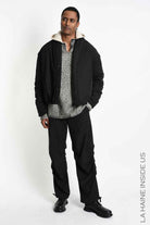 3R M1304 DOWN JACKET Light Crop Comfort Lyocell Black