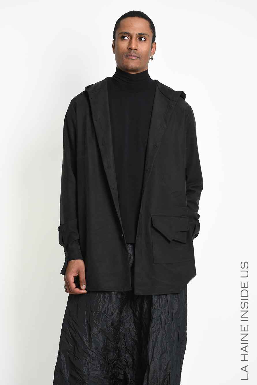 3R M1305 CARDIGAN/Shirt Comfort Lyocell Black
