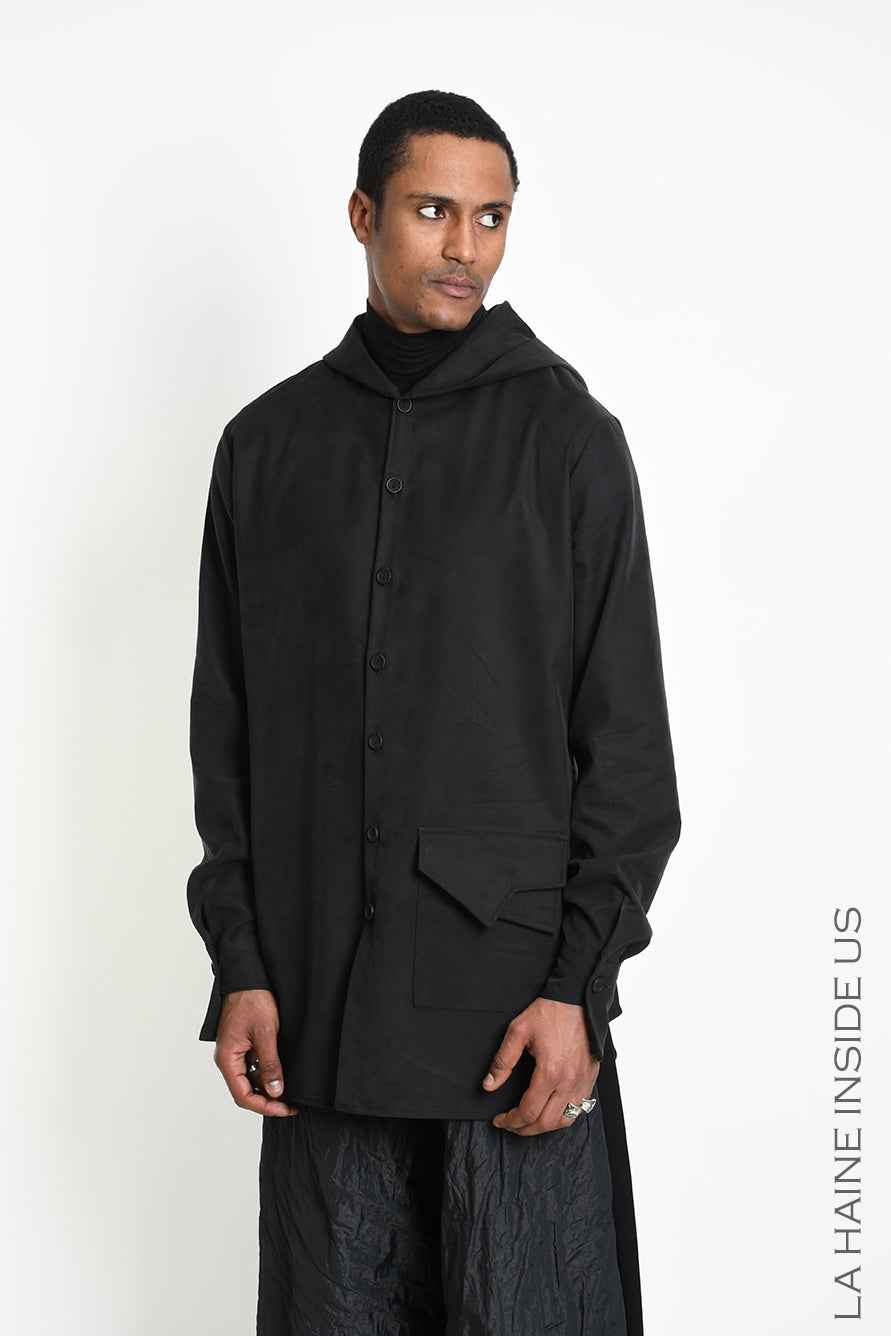 3R M1305 CARDIGAN/Shirt Comfort Lyocell Black