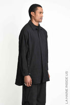 3R M1306 SHIRT Comfort Fluid Crumpled Black