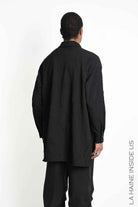 3R M1306 SHIRT Comfort Fluid Crumpled Black