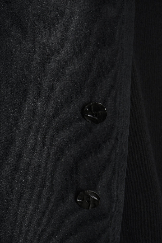 3V M1188 CARDIGAN in Corrosion-Treated Sweatshirt Fabric Black LA HAINE INSIDE US