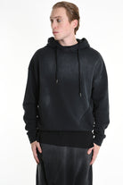 3V M1200 SWEATSHIRT Oversized Stretch with Corrosive Treatment Black TEPHRA