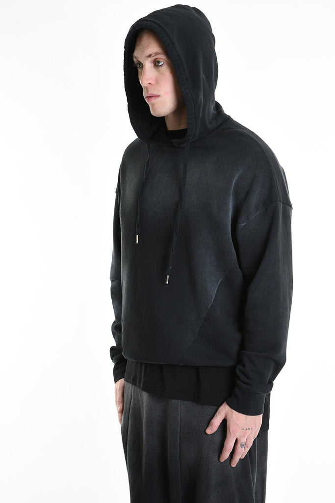 3V M1200 SWEATSHIRT Oversized Stretch with Corrosive Treatment Black TEPHRA