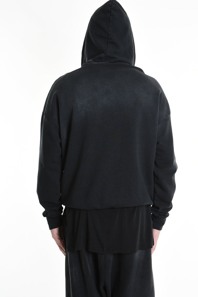 3V M1200 SWEATSHIRT Oversized Stretch with Corrosive Treatment Black TEPHRA