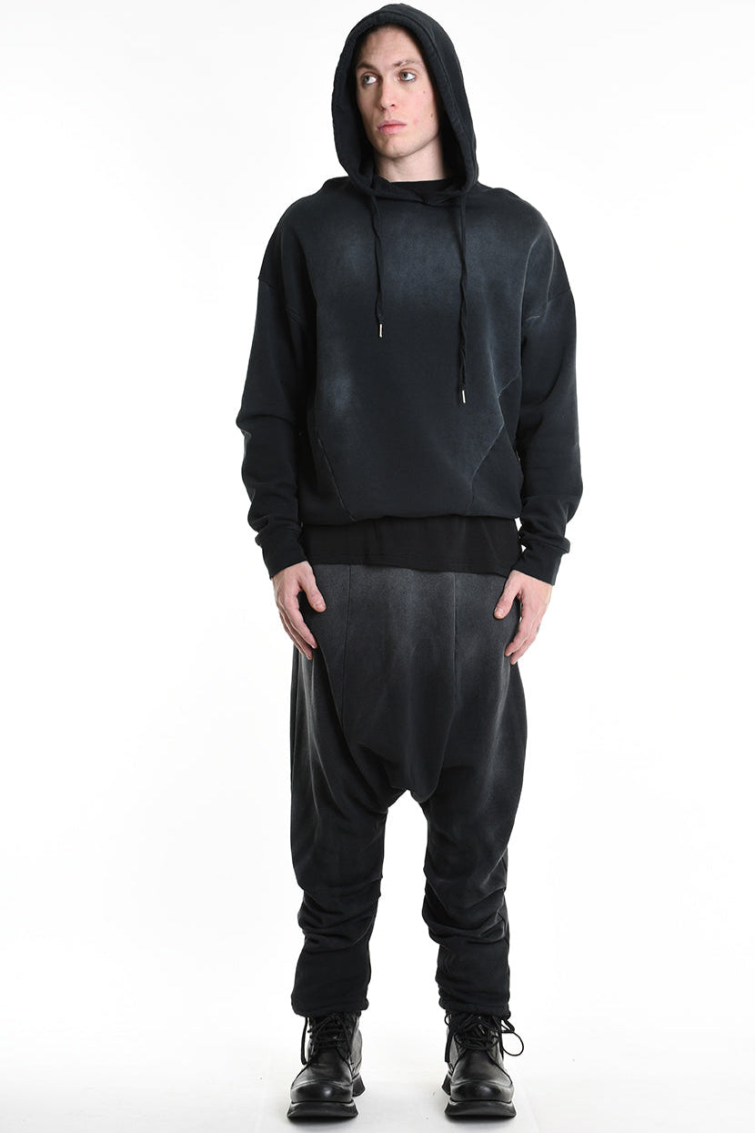 3V M1200 SWEATSHIRT Oversized Stretch with Corrosive Treatment Black TEPHRA
