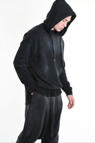 3V M1200 SWEATSHIRT Oversized Stretch with Corrosive Treatment Black TEPHRA