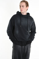 3V M1200 SWEATSHIRT Oversized Stretch with Corrosive Treatment Black TEPHRA