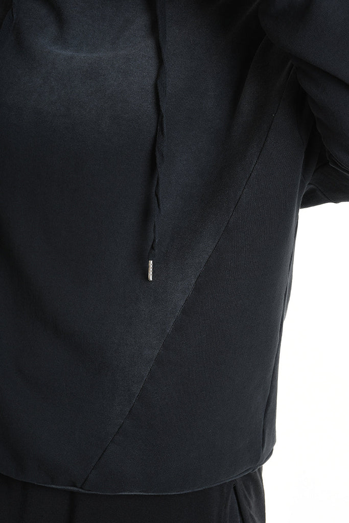 3V M1200 SWEATSHIRT Oversized Stretch with Corrosive Treatment Black TEPHRA
