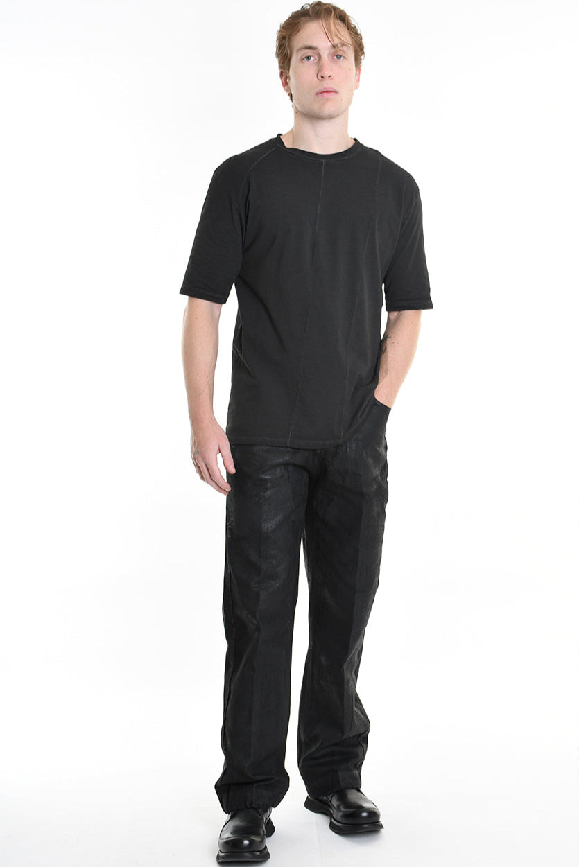 3V LM071 T-SHIRT Regular Cotton Dyed Cold Grey LA HAINE INSIDE US