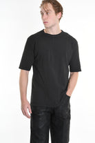 3V LM071 T-SHIRT Regular Cotton Dyed Cold Grey LA HAINE INSIDE US