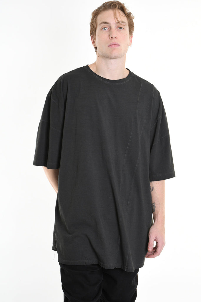 3V LM072 T-SHIRT Oversize Cotton Dyed Cold Grey LA HAINE INSIDE US