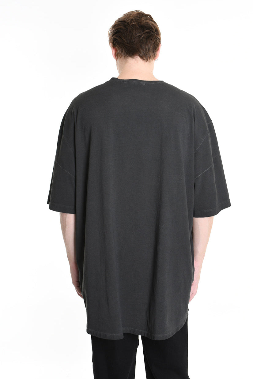 3V LM072 T-SHIRT Oversize Cotton Dyed Cold Grey LA HAINE INSIDE US