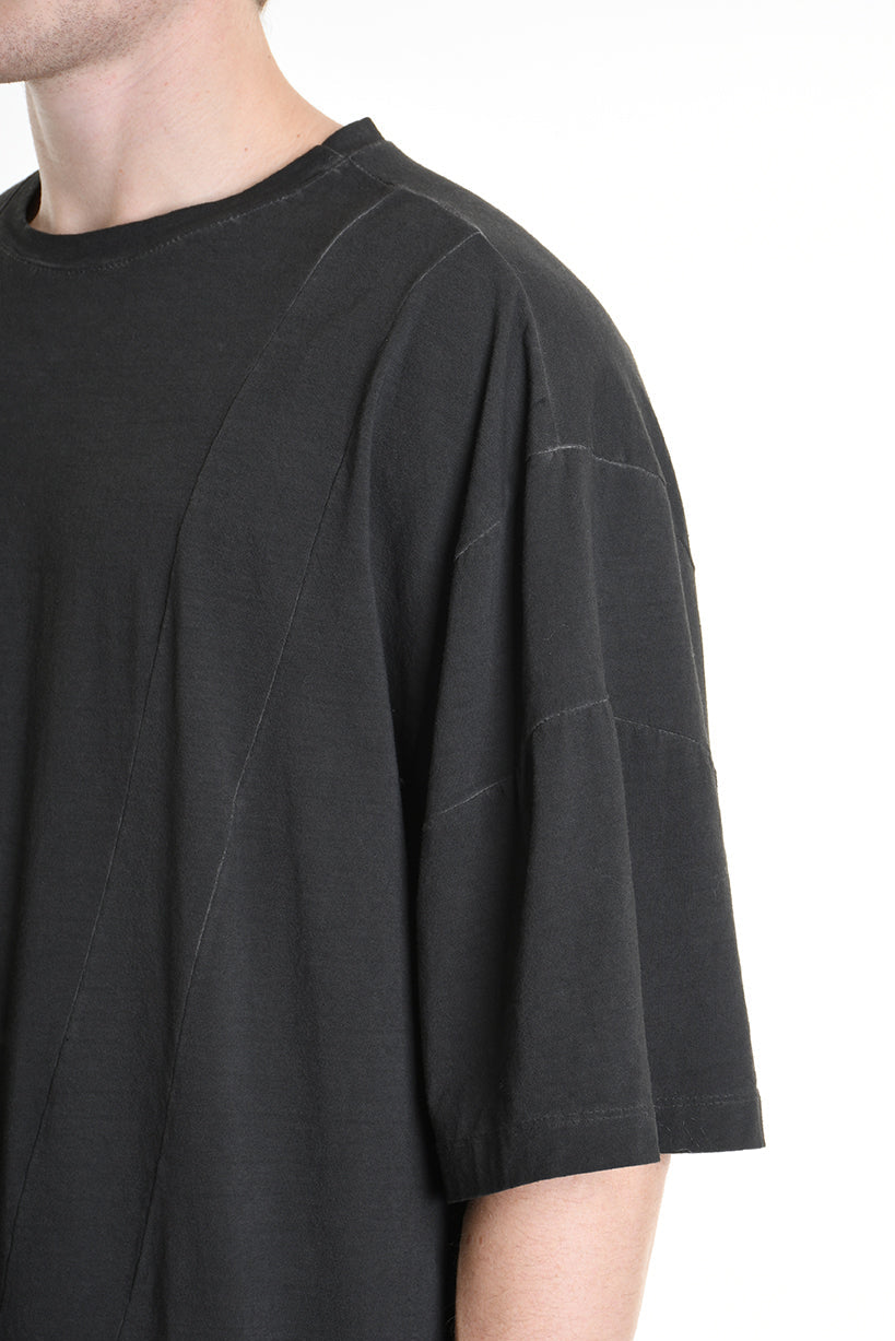 3V LM072 T-SHIRT Oversize Cotton Dyed Cold Grey LA HAINE INSIDE US