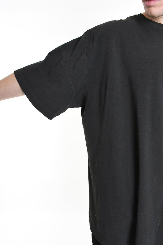 3V LM072 T-SHIRT Oversize Cotton Dyed Cold Grey LA HAINE INSIDE US