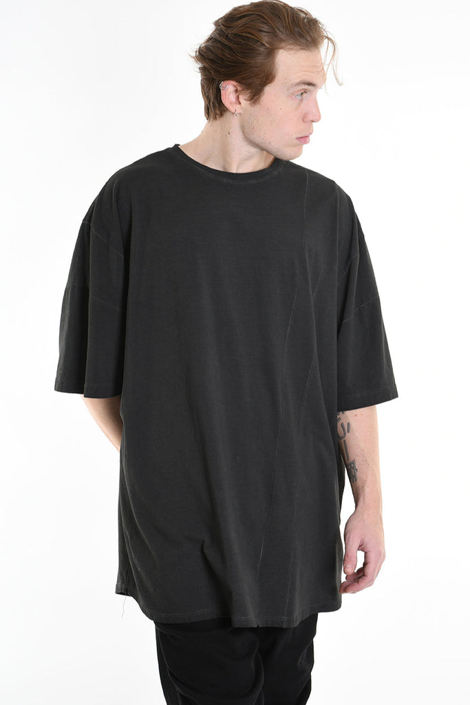 3V LM072 T-SHIRT Oversize Cotton Dyed Cold Grey LA HAINE INSIDE US