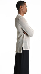 A33V M106125 SWEATER Regular Cotton Net Dyed Cold Ecru