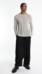 A33V M106125 SWEATER Regular Cotton Net Dyed Cold Ecru