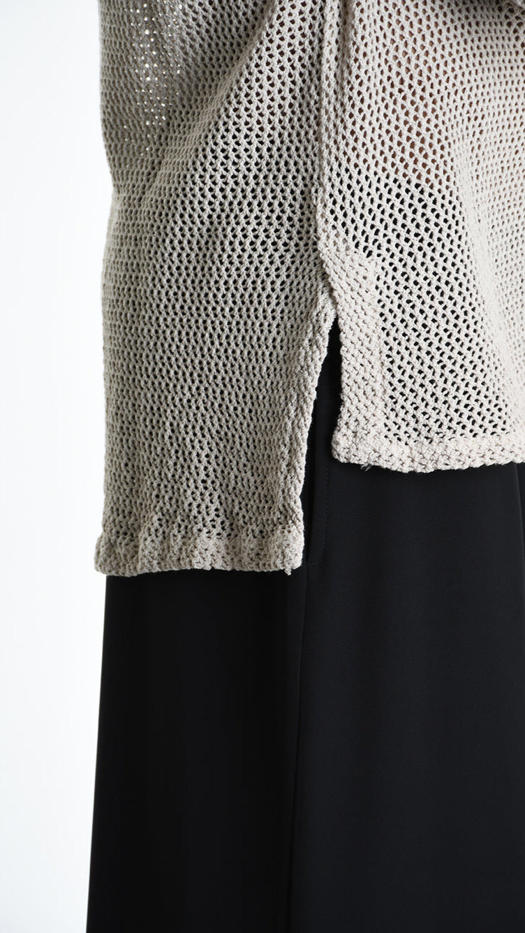 A33V M106125 SWEATER Regular Cotton Net Dyed Cold Ecru