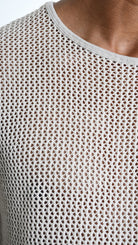 A33V M106125 SWEATER Regular Cotton Net Dyed Cold Ecru