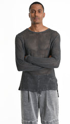A33V M106125 SWEATER Regular Cotton Net Dyed Cold Black/Grey