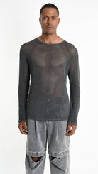 A33V M106125 SWEATER Regular Cotton Net Dyed Cold Black/Grey