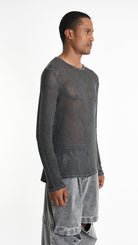 A33V M106125 SWEATER Regular Cotton Net Dyed Cold Black/Grey