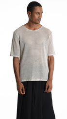 A33V M106225 T-SHIRT Regular Cotton Net Dyed Cold Ecru
