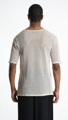 A33V M106225 T-SHIRT Regular Cotton Net Dyed Cold Ecru