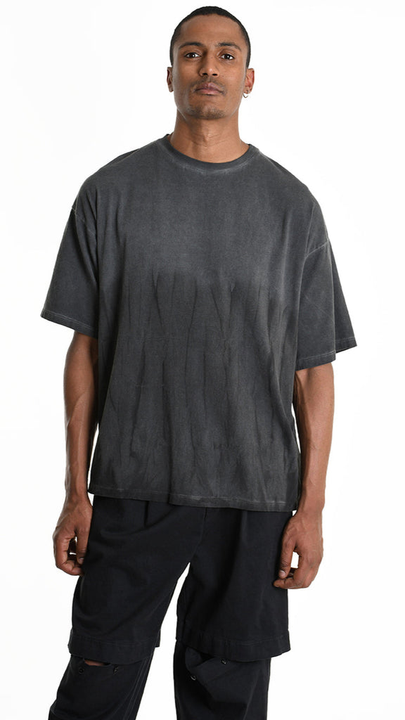 A33V M106425 T-SHIRT Over Jersey Cotton Dyed Cold Degrade Black/Grey.