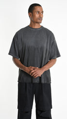 A33V M106425 T-SHIRT Over Jersey Cotton Dyed Cold Degrade Black/Grey