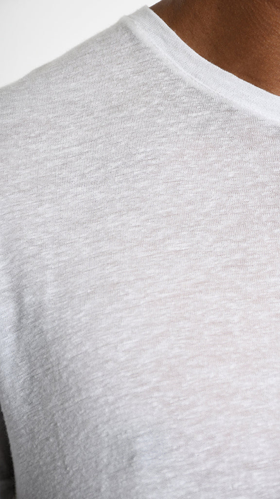 A33V M107925 T-SHIRT Regular Jersey Viscose Linen White.