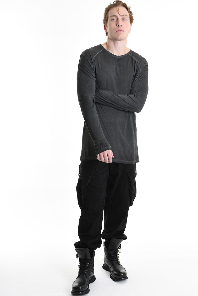 3V M1184 SWEATER Regular Lyocell Dyed Cold Black LA HAINE INSIDE US